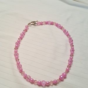 Pink beaded choker necklace NWOT